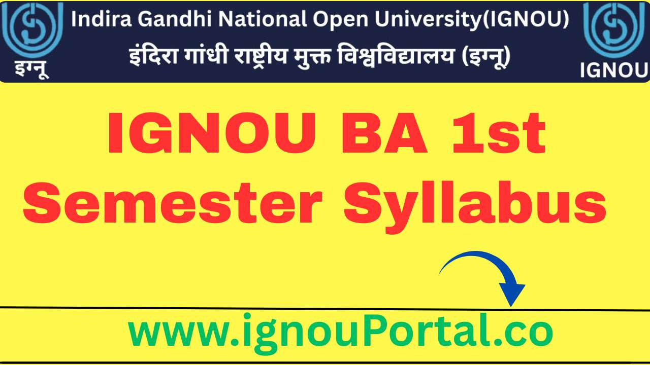 IGNOU BA 1st Semester Syllabus 2026