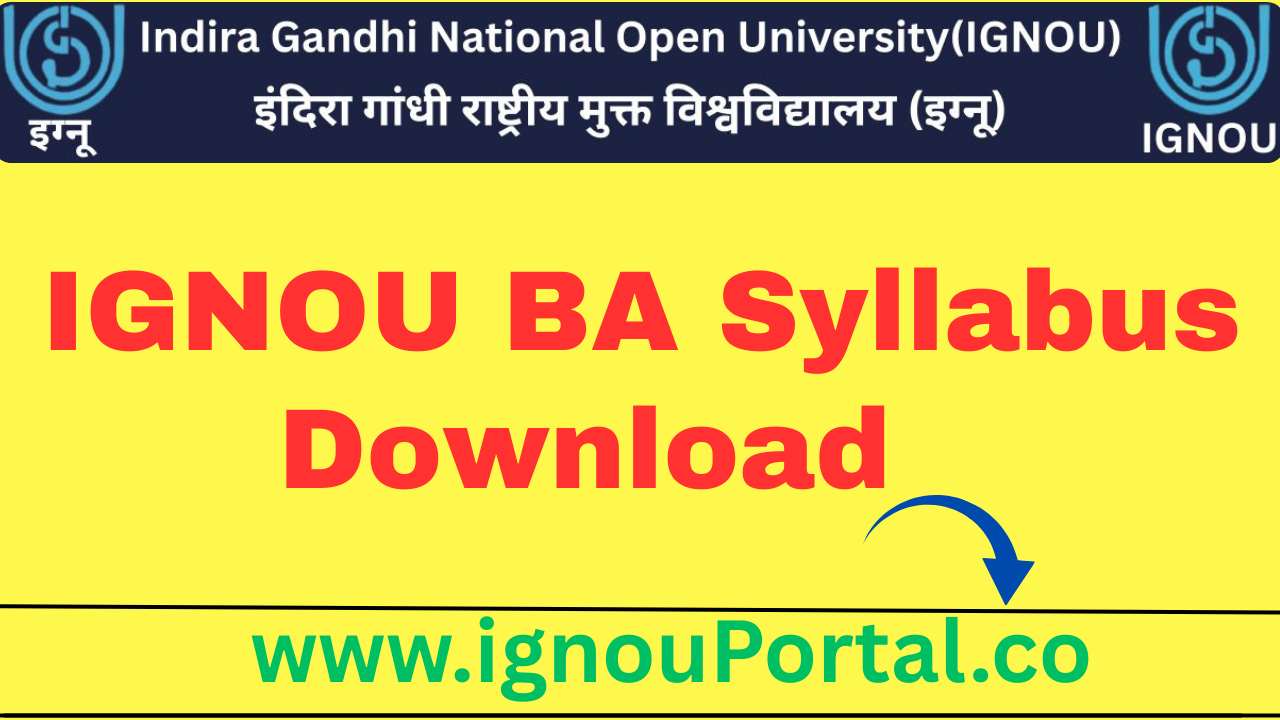 IGNOU BA Syllabus Download 2026